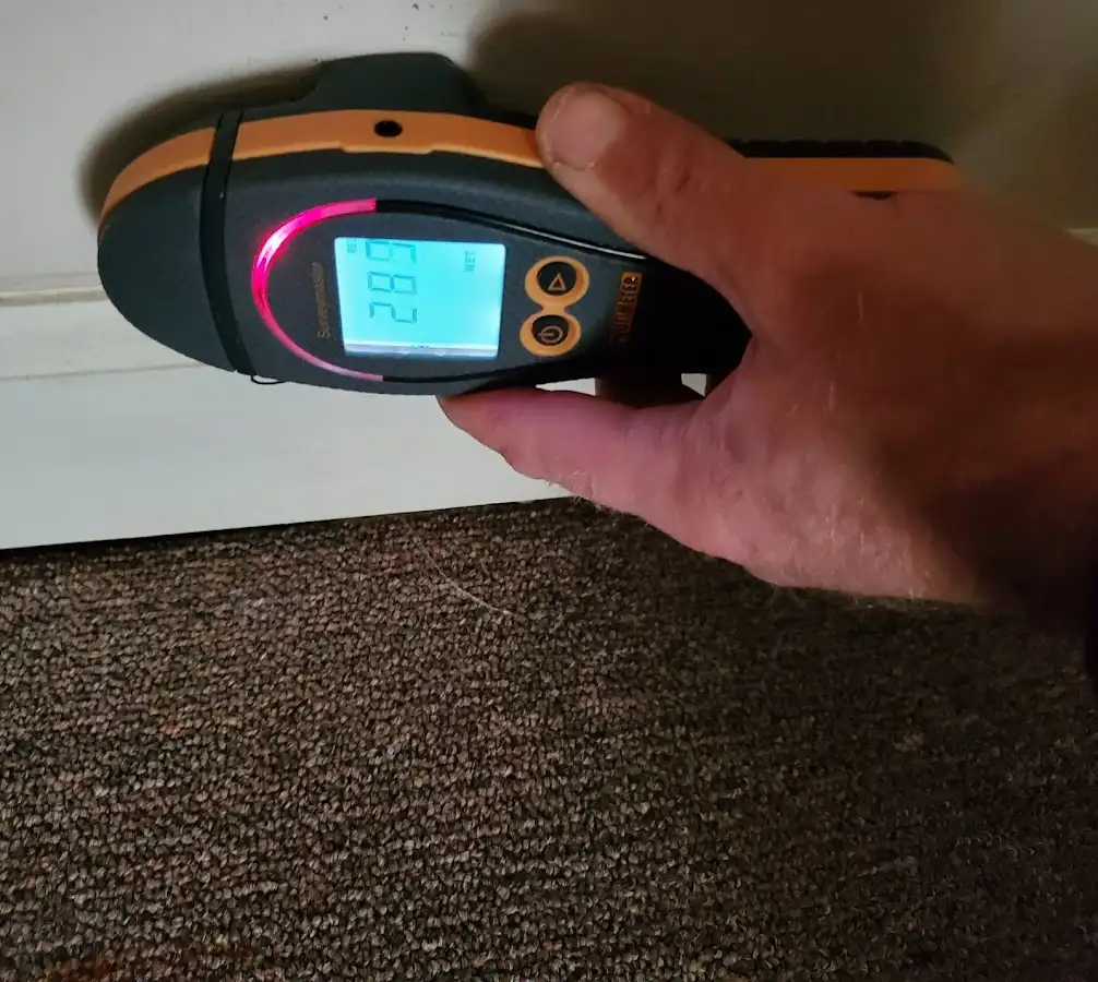 Moisture detection at baseboard during Mold Inspection & Testing in Portland
